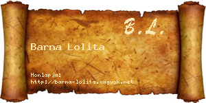 Barna Lolita névjegykártya